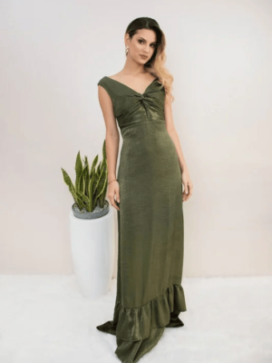 Vestido largo de color verde